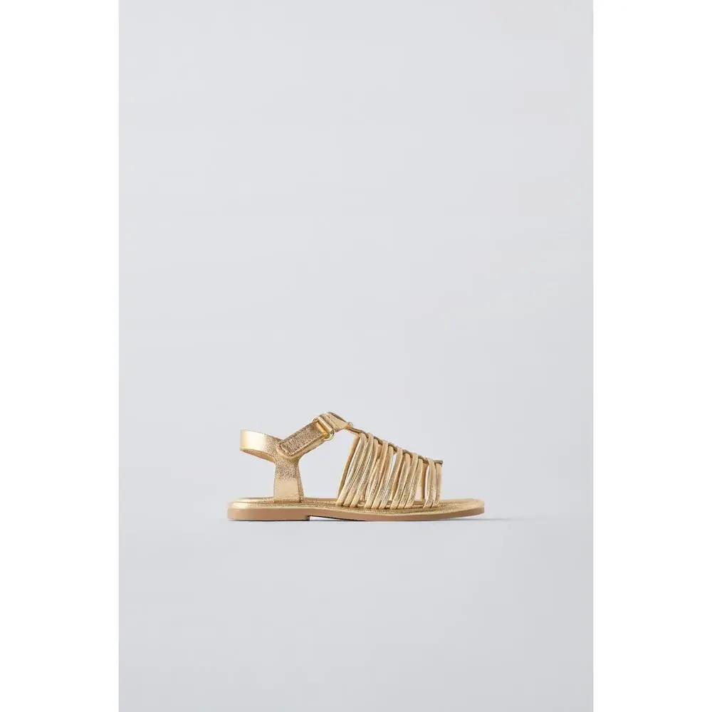 METALLIC STRAP SANDALS